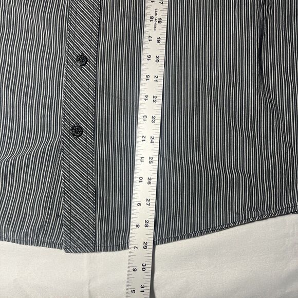 Harley Davidson Mens Shirt Striped Embroidered Spell Out Long Sleeve L Button Up - Picture 6 of 6